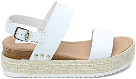 Steve Madden Women's Catia Wedge Sandal, White Leather, 9.5 | Image 1