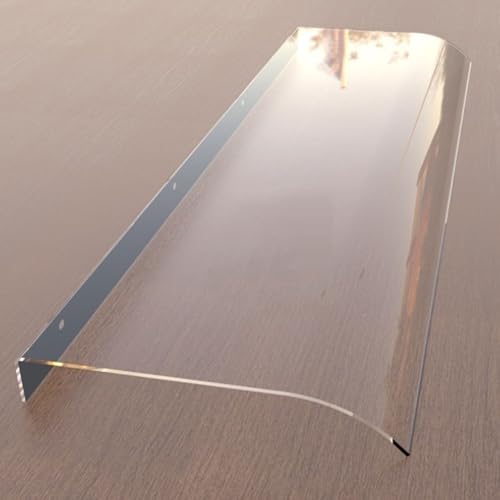 Auvent pour Porte d'entrée 100 120 130 100 90 80 60 cm, Toit Marquise Extérieure Imperméable en Polycarbonate 3.5mm avec Protection UV Résistant la Pluie...