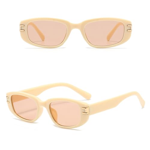 Lunettes de soleil tendance rectangulaires pour en finir avec l'éblouissement en beige thé