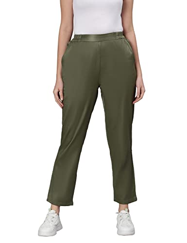 Image of oxolloxo Loud Solid Green Women Pants