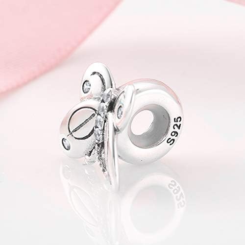 Spacer Charm Rubber Stopper Spacer Bead 925 Sterling Silver Clip Charm fit Pandora Style Charm Bracelets (Butterfly Spacer Charm) - Image 2