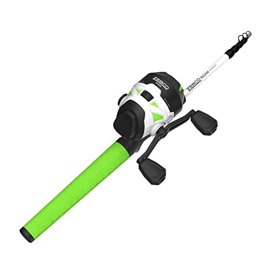 Zebco Roam Spincast Reel and Telescopic Fishing Rod Combo, Extendable 18.5-Inch to 6-Foot Telescopic Fishing Pole with ComfortGrip Handle, Quickset Anti-Reverse Fishing Reel, Green, 30