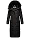 Navahoo Damen Wintermantel warmer Steppmantel extralang mit abnehmbarer Kapuze Hingucker XIV Black Gr. M
