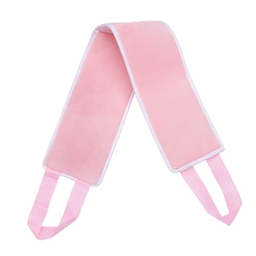 Baluue Flocking Back Lotion Applicator for Tanning Self Tanner Sunscreen Body Creams Pink Back Brush Straps
