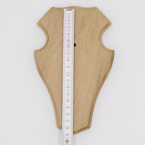 Generisch 5 Stück REH Trophäenschilder Stumpf klein in Eiche Hell AF 19 cm x 11 cm mit 5 Stück Gehörnklammern