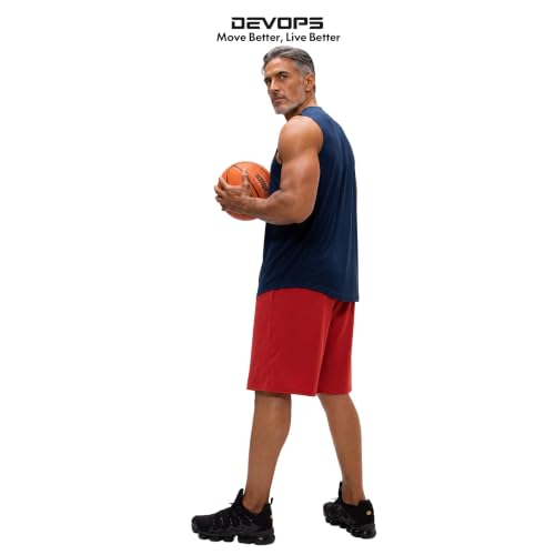 Image of DEVOPS Men's 2-Pack Loose-Fit 10 inch Workout Gym Shorts with Pockets