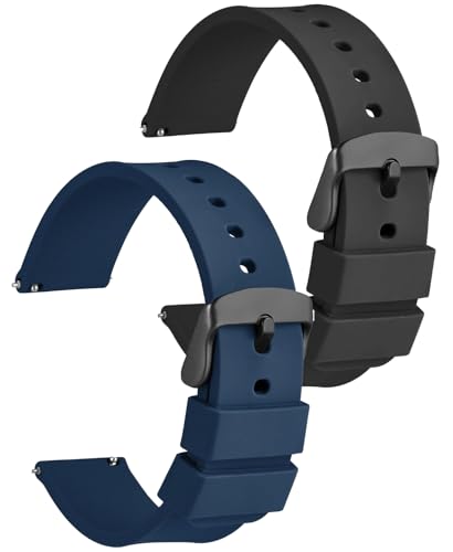 Image of CERLINK 22mm Watch Band Strap with Steel Black Buckle for Colorfit Pro /Pro 4 Max /Ultra /Ultra 2 /Amazfit GTR 47mm /GTR 2E /Galaxy Watch 3 45mm & All 22mm Watches (Black,Navy)