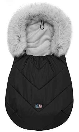 Lajlo - Fußsack für Kinderwagen | Schlafsack | Perfekt für Herbst und Winter | Pelzkapuze | Kinderwagensack kuschelig | Warm & Gemütlich Cover