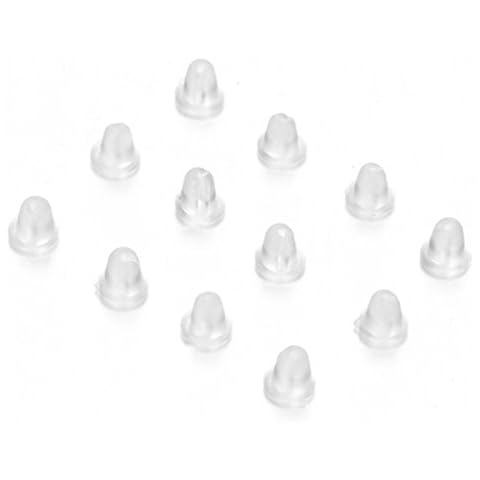 10 Pairs Soft Rubber Plastic Replacement Earring Backs 4mm Bullet Style End Stoppers UK by Accessories Attic® Cover