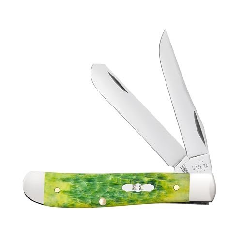 Case XX Pocket Knife MINI TRAPPER - GREEN APPLE BONE