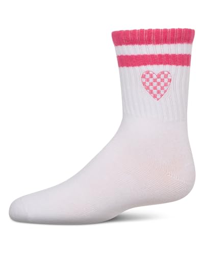 MeMoi Girls' Checkered Heart Crew Socks3