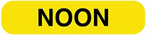 United AdLabel 薬指示ラベル NOON、1-5/8インチ x 3/8インチ、パーマネントペーパーラベル、イエロー、10