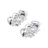 VILLCASE Clips para Zapatos Hechos a Mano Cristales y Gemas de Imitación, Hebillas Decorativas Desmontables para Novias, Estilo Vanguardista Brillo Intenso, Accesorios para Zapatos de Boda