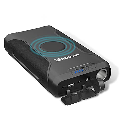 Renogy 72000mAh 266Wh 12v Power Bank with 60W PD, CPAP Battery for Camping, High Capacity Large Camping Power Bank with USB-C DC Wireless Charging & Flashlight, Backup Power Supply for Starlink Mini