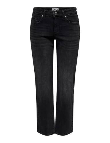 ONLY Low Waist Straight Onllopez Tai435 Taille Basse Droite DNM, Noir délavé, 30W / 32L Femmes