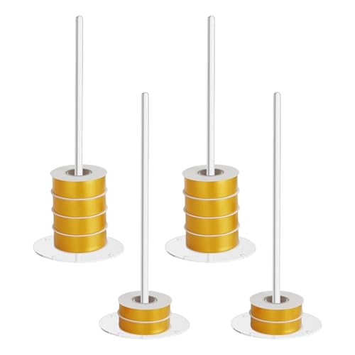 Porte-bobines pour rubans en acrylique transparent, étagère de rangement 4 pièces pour mercerie