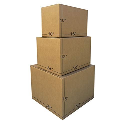 Image of Amazon Basics Cardboard Moving Boxes in Small, Medium and Large Sizes (Assorted), Pack of 30, Brown