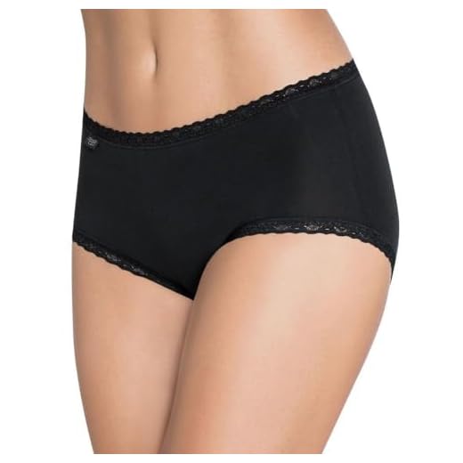 Sloggi Damen Slip, 3er Pack 24/7 Cotlac MD3P Schwarz (Black 04), 48 3 Sloggi Damen Slip, 3er Pack 24/7 Cotlac MD3P Schwarz (Black 04), 48