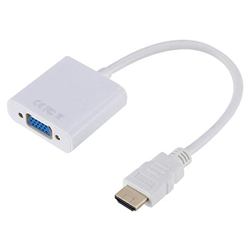 ROSNEK HDMI to VGA, Gold-Plated HDMI to VGA Adapter (Male to Female) Compatible for Computer, Desktop, Laptop, PC, Monitor, Projector, HDTV, Chromebook, Raspberry Pi, Roku, Xbox and More (White)