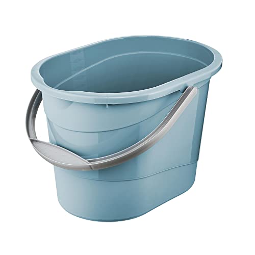 keeeper Putzeimer mit ergonomischem Griff Griffmulde und Ausguss Oval 13 l Thies Nordic Blue