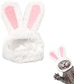 DIYDEC Cute Costume Bunny Rabbit Hat with Ears for Cats & Small Dogs Party Costume Easter Pet Accessory Headwear