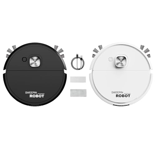 Aspiradora robótica – Aspiradora doméstica de succión fuerte y bajo ruido | Limpiador automático de suelos de 320 g, para comedor, dormitorio, apartamento, dormitorio universitario, polvo, escombros