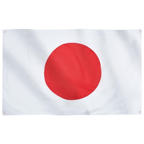 Runesol Japan Flag, 91x152cm, 3ft x 5ft, 4 Grommets, Japanese Flag