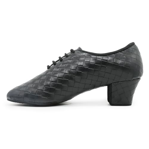 Shoes Professional Women's Latin Dance Shoes Practice Ballroom Woven Leather Oxford Performance Dress Shoe #T1-B