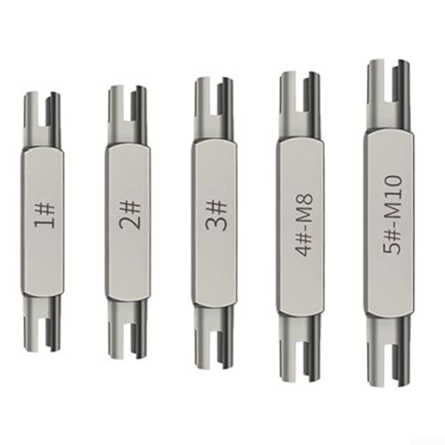 Juego de 5 grifos de extracción de tornillos rotos de doble extremo con diseño hexagonal para extraer tornillos pelados o rotos en tamaños M5 M6 M8 M10 hecho de aleación de acero