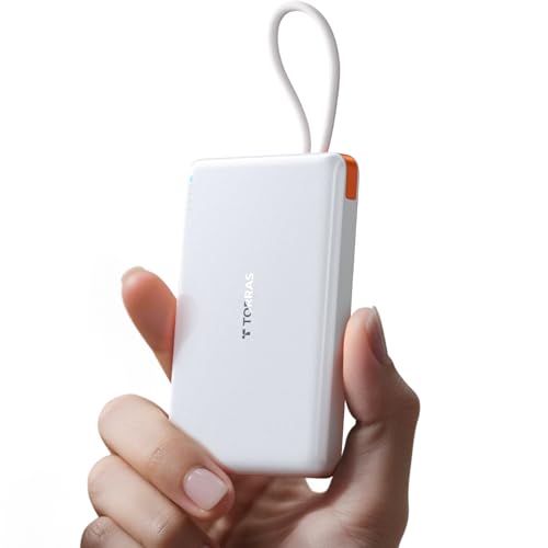 TORRAS Power Bank Built-in USB-C Cable, Ultra-Slim
