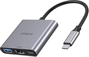 USB C to HDMI Adapter, 3 in 1 HDMI to USBC Digital AV Multiport Adapter, USB Type C Converter to 4K-Hdmi, USB3.0, 100W PD for MacBook Pro Air,iPad Pro 2020,Chromebook,Surface,Sam...