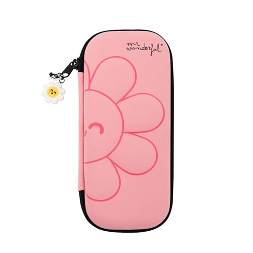 Mr. Wonderful - Estuche Wonder Margarita con relieve - Rosa - Estuche Escolar con Diseño en 3D - Realizado en rPET