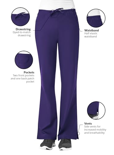 Maevn Women's Core Classic Flare Pants(Purple, Small)