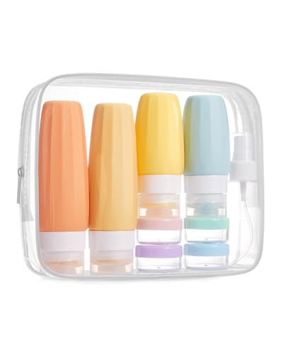Image of BAGSMART 18 Pack TSA Approved Travel Bottles for Toiletries, Leak Proof Silicone Travel Size Containers Bottles for Shampoo, Macaron