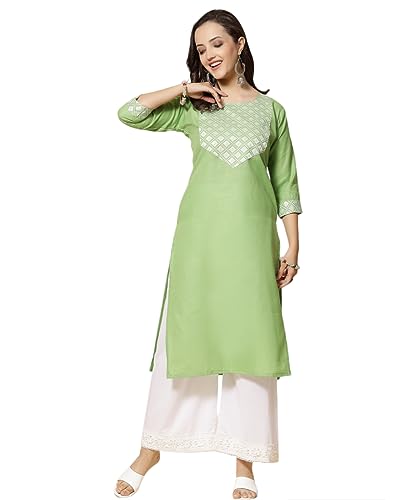 Image of Women's A-Line Cotton Embroidery Red Kurti |Red