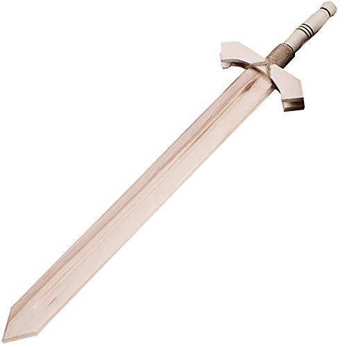 AEVVV Viking Wooden Sword for Kids 23 inches - Handmade Natural Beech Wood Unsharpened Toy Knife - Medieval Swords Outdoor Play Toy Wood Weapons for Children 5 and Up