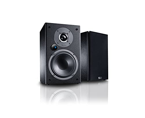 Magnat Monitor Reference 2A, Bluetooth-Stereo-Regallautsprecher mit HDMI, hochwertiger Phono-Vorverstärker, 1 Paar, schwarz