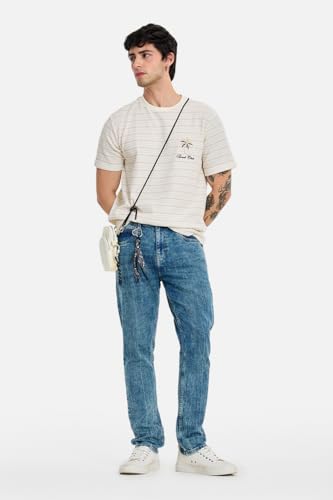 Image of SNITCH Men Slim Fit Jeans| Streetwear Acid Wash Denim for Casual Outings| Stretchable Spandex Blend & Durable Cotton Fabric for All-Day Modern Urban Style