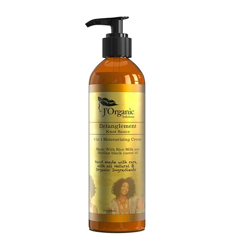 J'Organic Solutions Detanglement Knot Sauce A 5 in 1 moisturizing cream Made With Rice Milk and Haitian Castor Oil