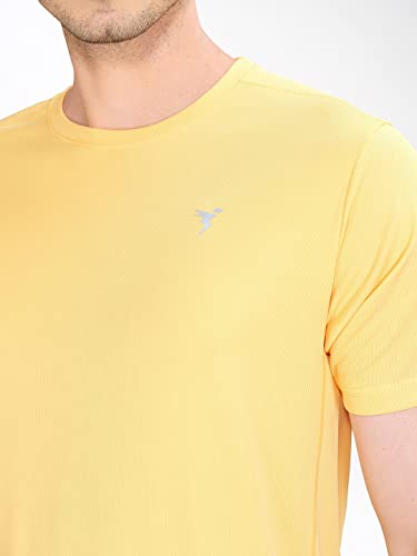 Image of TECHNOSPORT Men's Slim Fit Polyester Activewear Sports T-Shirt with Moisture-Wicking Comfort for Workout, Running & Gym