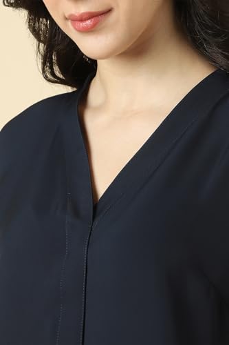 Image of Allen Solly Women's V-Neck Top | Full Sleeve | Regular Fit | Soft Comfortable Fabric | Everyday Casual Essential