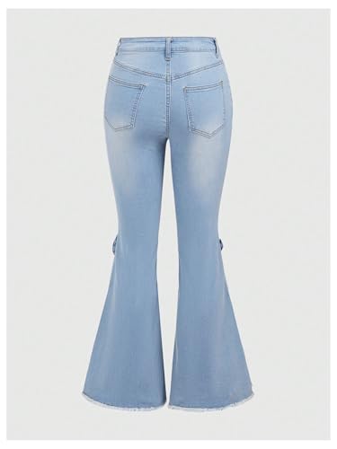 MakeMeChic-Womens-Bow-Front-Raw-Hem-Flared-Leg-Jeans-Zipper-Fly-Skinny-Denim-Trousers 31svwdzUJVL