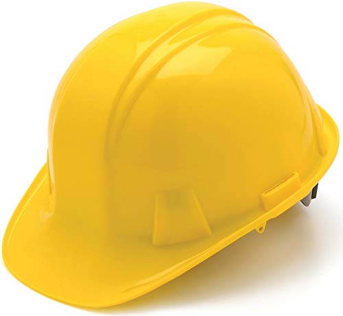 Pyramex Safety Products HP14030 Sl Series 4 pt. Snap Lock Suspension Hard Hat, Yellow w/Micro Sam Salamon Cloth