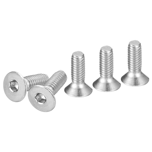 Image of DTGN M4-0.7 x 12mm Flat Head Socket Cap Screws, 100 Pack 304 Stainless Steel Hex Socket Flat Head Screws, Full Thread, Countersunk Bolts