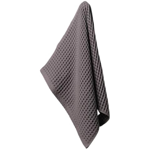 TurkishTowels Luxurious 3D Waffle Texture Towel Charcoal 18"x29" – Lightweight, 100% Cotton with Washed Finish, Eco-Friendly, Standard 100 Oeko-TEX Certified Hand Towel Cover