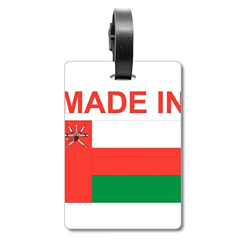 Étiquette de valise de voyage Made in Oman avec porte-adresse bagage