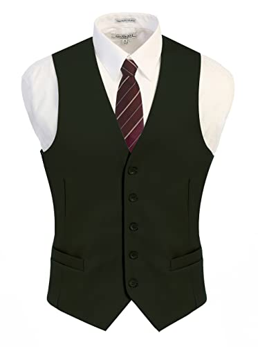 Gioberti Mens Formal Suit Vest, Olive, X-Large #TOP1
