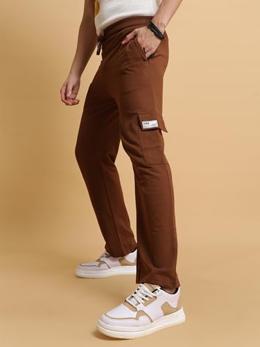 Image of Maniac Mens Solid Baggy Fit Cargo for Men - Streetwear Cargo Pant
