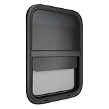 JAYEUW Wohnmobilfenster Caravan Seitenfenster Vertikales Schiebefenster mit Netz aus Gehärtetes Glas RV Camper Fenster-Ersatz für Wohnmobile, Anhänger, Pickups (450x600mm)