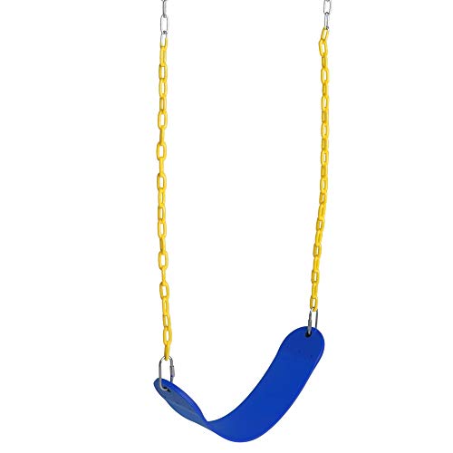Asiento de columpio Juego de columpios de alta resistencia con cadena de 60 pulgadas Juego de columpios for patio de recreo recubierto de plástico Accesorios Columpios Ganchos de seguridad de repuesto
